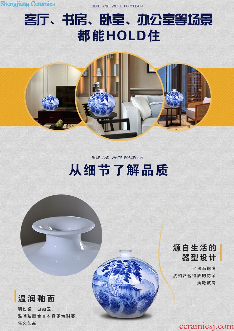 Jingdezhen blue and white porcelain features handmade ceramic vase Mei bottles of antique vase sitting room place home decoration