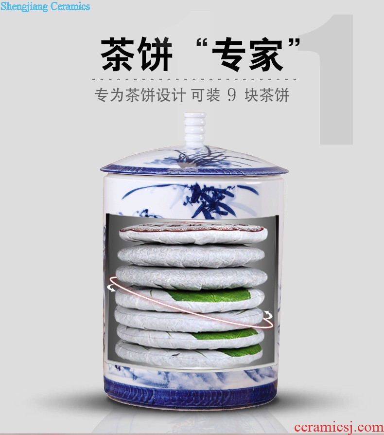 Jingdezhen tea caddy sealed tank size 1 catty installed storage POTS storage jar of pickles grain ceramic pot