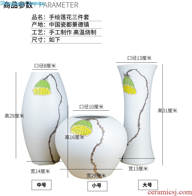 Jingdezhen ceramic creative contracted sitting room white vase dry flower flower art TV cabinet table decorations furnishing articles