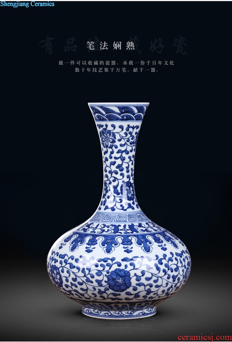 Jingdezhen ceramics furnishing articles hand-painted Chinese blue and white porcelain vase archaize sitting room decorate craft vase