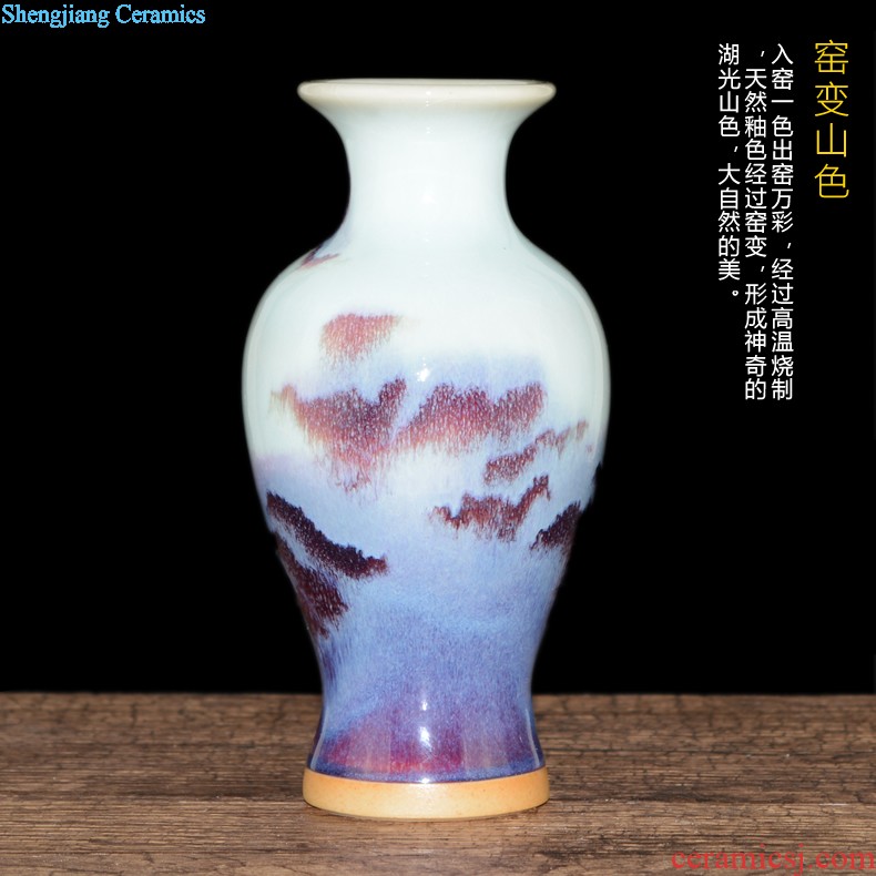 Jingdezhen new Chinese style living room TV cabinet modern furnishing articles red kiln vase flower arrangement home decoration decoration