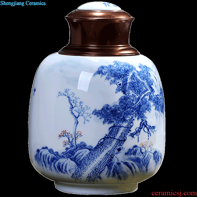 Jingdezhen ceramics vase furnishing articles Scenery famous hand-painted bottles Ceramic bottle of new Chinese style living room decoration furnishing articles