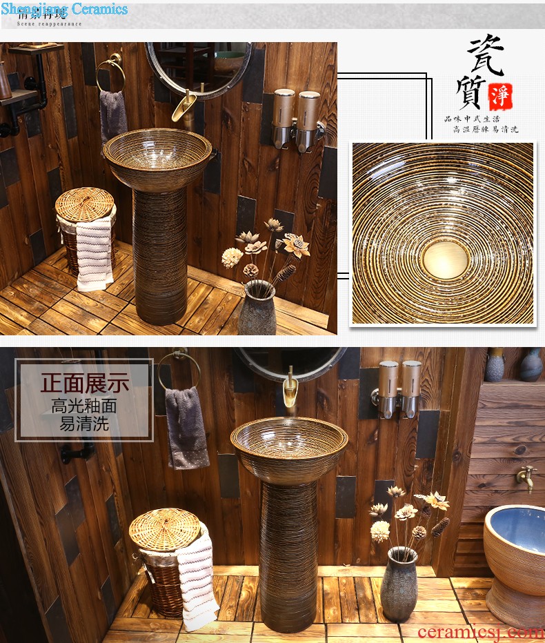 Jia depot retro creative ceramic lavatory archaize square new Chinese style toilet lavabo, basin basin on stage