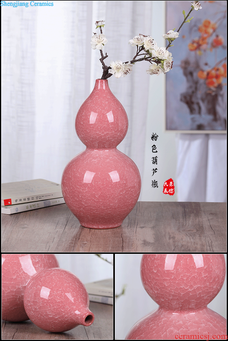 Jingdezhen ceramic vase office furnishing articles yellow sitting room TV ark household decorates porch ark crafts