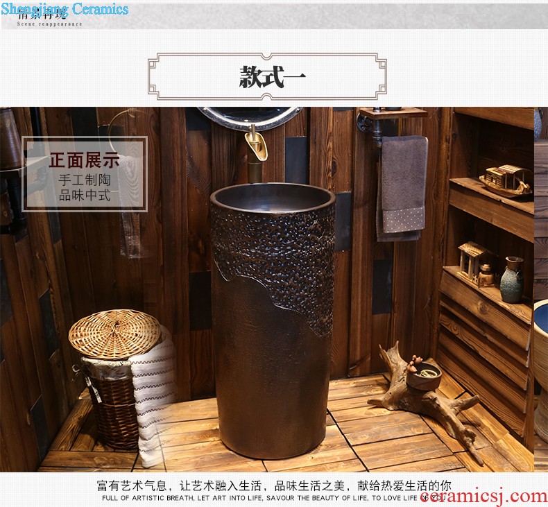 Jia depot basin of Chinese style restoring ancient ways on the ceramic lavatory circle Archaize toilet lavabo birdbath household