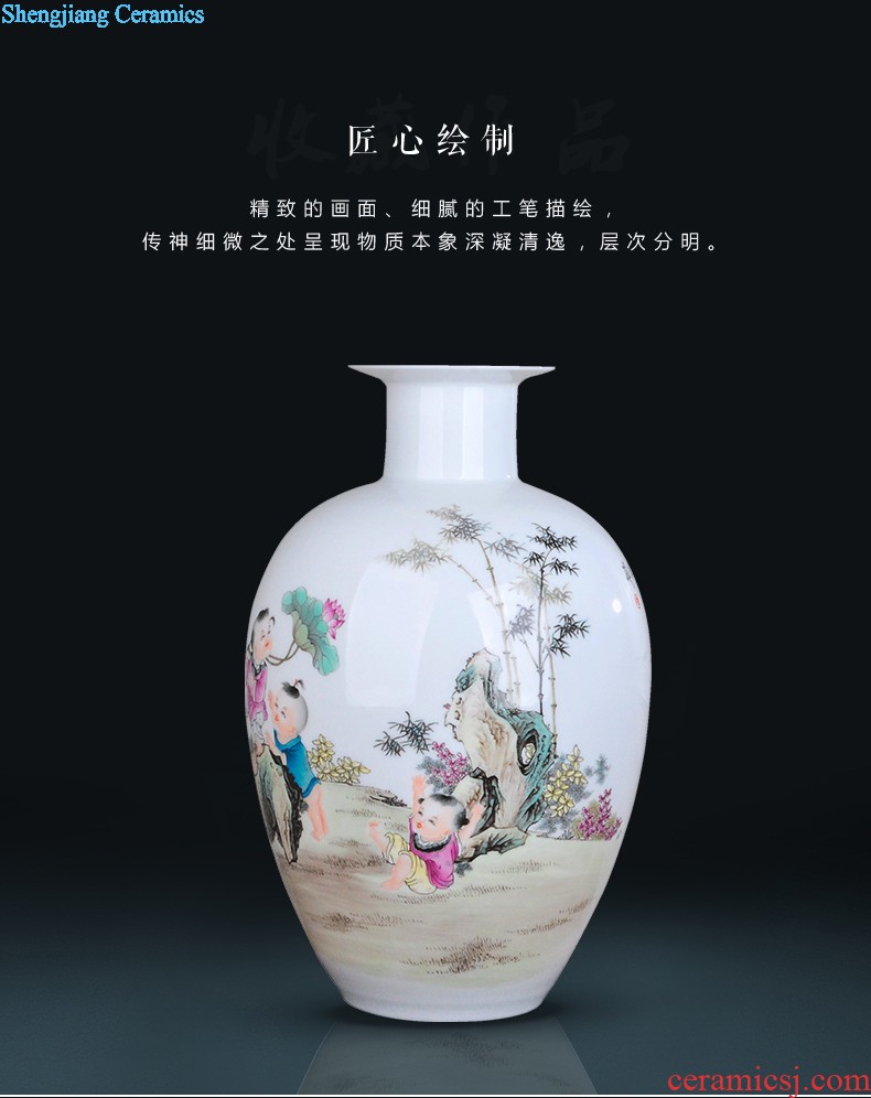 Jingdezhen ceramics famous hand-painted vases, modern fashion creative furnishing articles dry flower lucky bamboo living room The vase