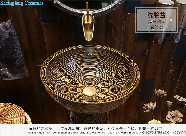 Jia depot retro creative ceramic lavatory archaize square new Chinese style toilet lavabo, basin basin on stage