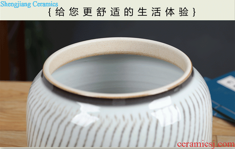 Caddy ceramic seal tank large sealed cans a jin of loose tea pot jingdezhen household with cover storage tank