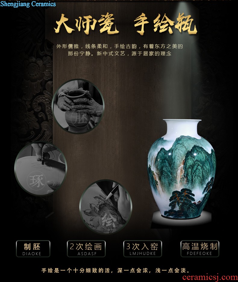 Jingdezhen ceramic thin body is hand-painted vases, furnishing articles MeiKaiWuFu home wine sitting room adornment ornament