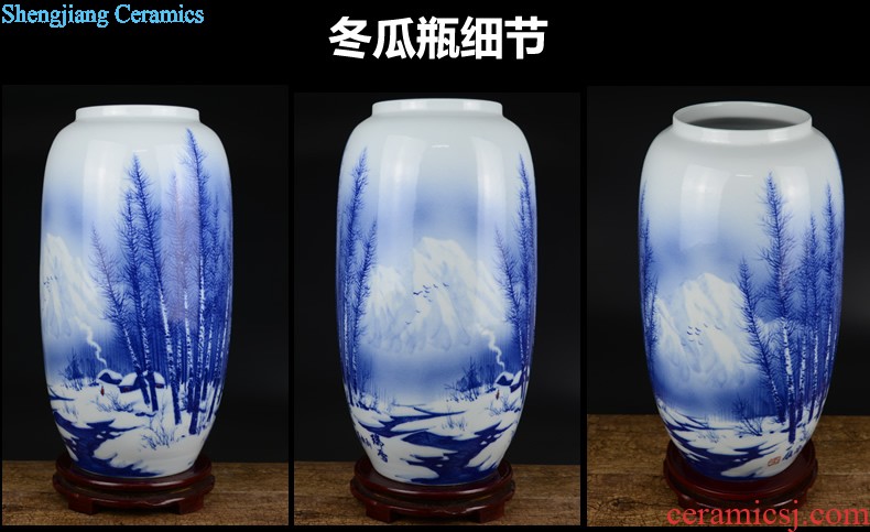 Three Yang kaitai, jingdezhen ceramics kiln rich ancient frame vase Chinese style restoring ancient ways sitting room adornment handicraft furnishing articles