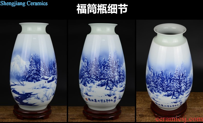 Three Yang kaitai, jingdezhen ceramics kiln rich ancient frame vase Chinese style restoring ancient ways sitting room adornment handicraft furnishing articles