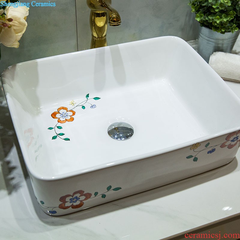 Ceramic basin stage basin sinks art circle European toilet lavabo hand-painted The little lover