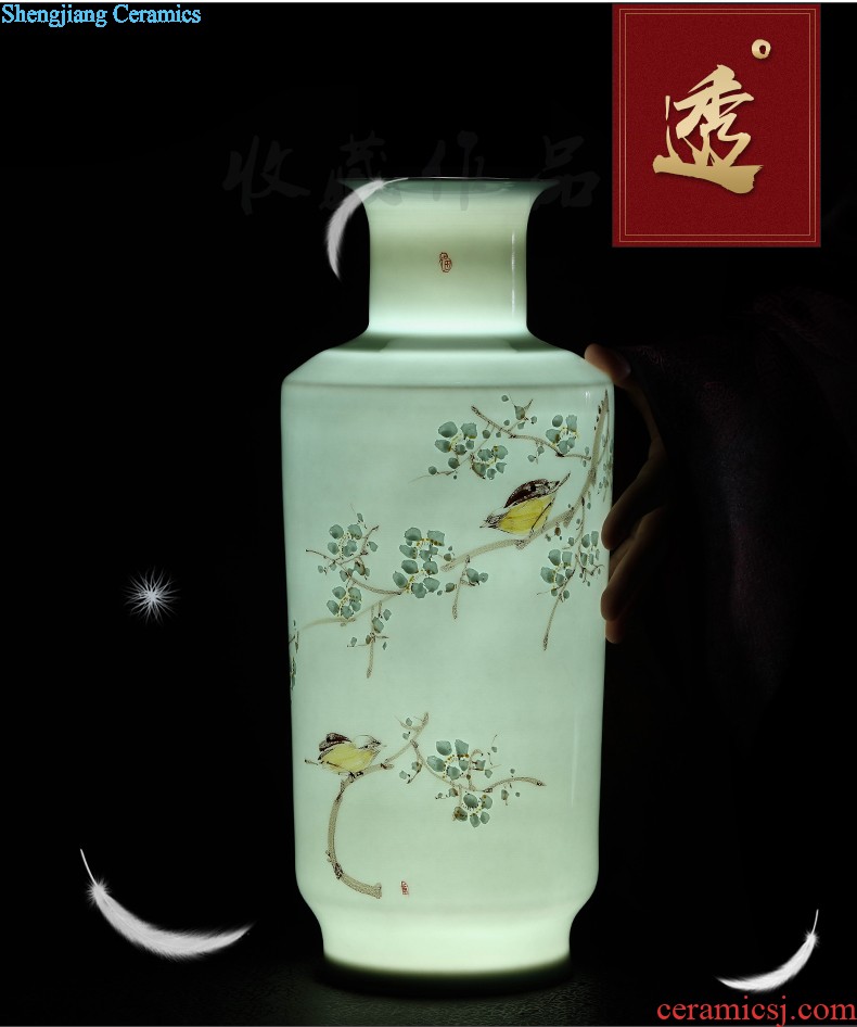 Jingdezhen ceramic vase lucky bamboo Chinese style restoring ancient ways is rich ancient frame furnishing articles furnishing articles sitting room flower arrangement home decoration