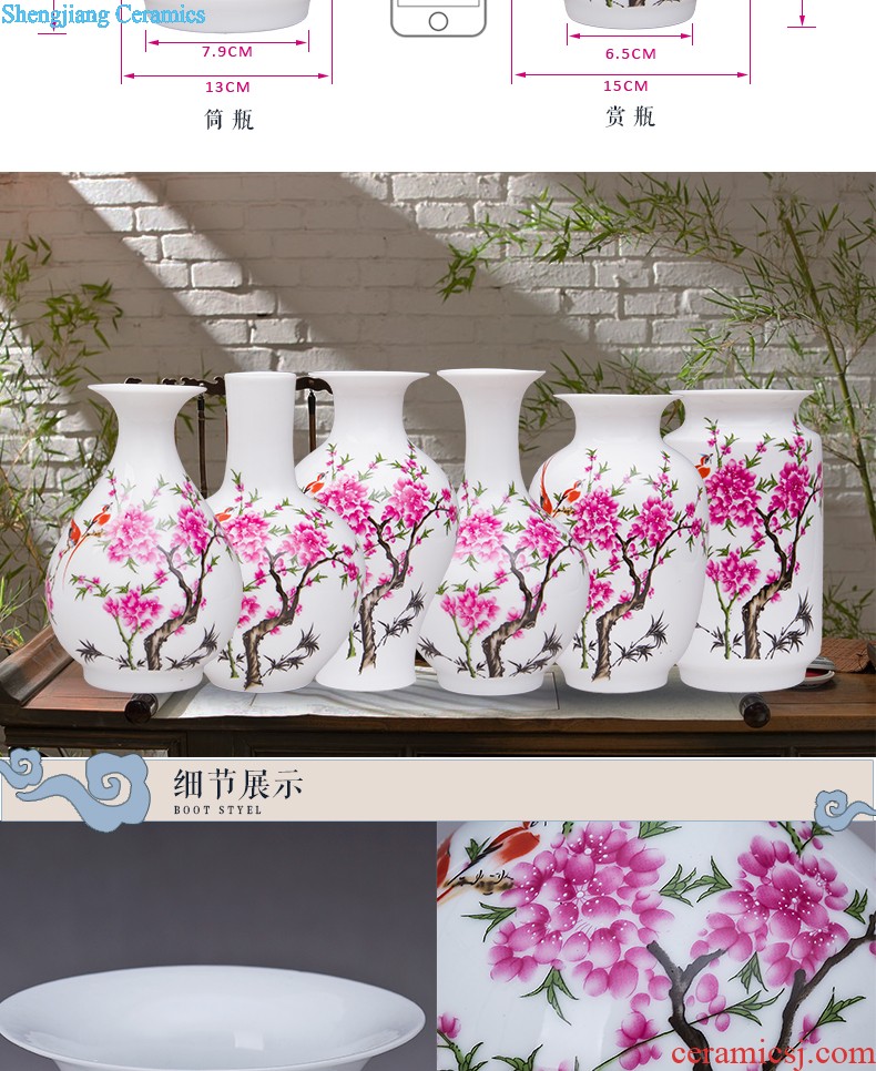 Jingdezhen porcelain hand-painted ceramic vase of blue and white porcelain dragon double ears fashionable sitting room adornment handicraft furnishing articles