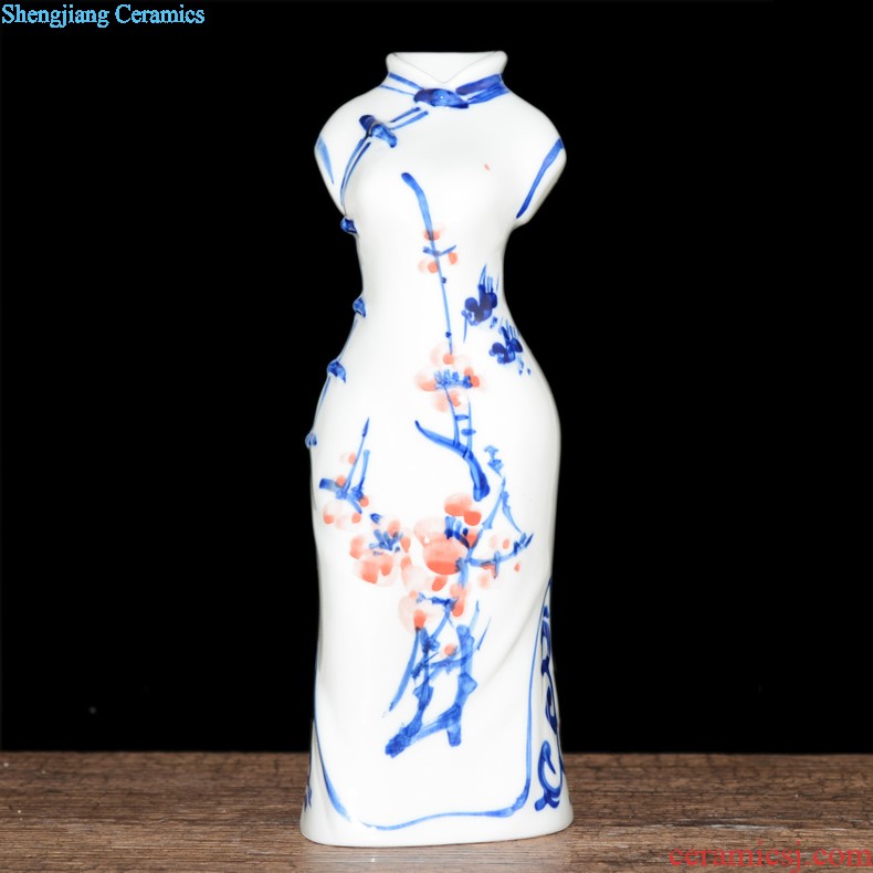 Jingdezhen ceramic vase furnishing articles archaize kiln crack glaze gossip bottles of sitting room adornment style furnishing articles ornaments