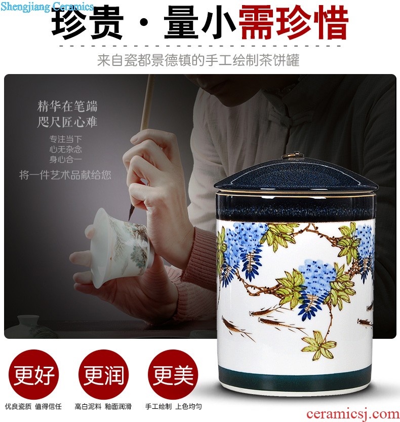 Creative portable caddy half jins of pottery and porcelain tea storage POTS of jingdezhen porcelain pot tea sealed cans of restoring ancient ways