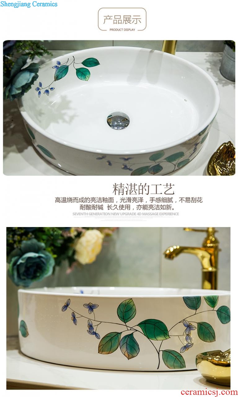 Post, qi jingdezhen hand-painted pillar basin ceramic art basin sink basin that wash a face Lotus pond fun