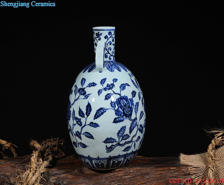 Jingdezhen ceramic hand-painted vases creative modern new Chinese style household sitting room adornment handicraft storage tank furnishing articles