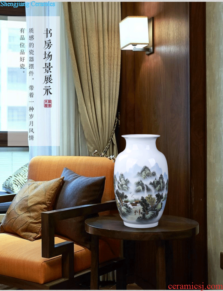 Jingdezhen ceramics famous masterpieces hand-painted scenery of blue and white porcelain vases, the sitting room of Chinese style household archaize furnishing articles