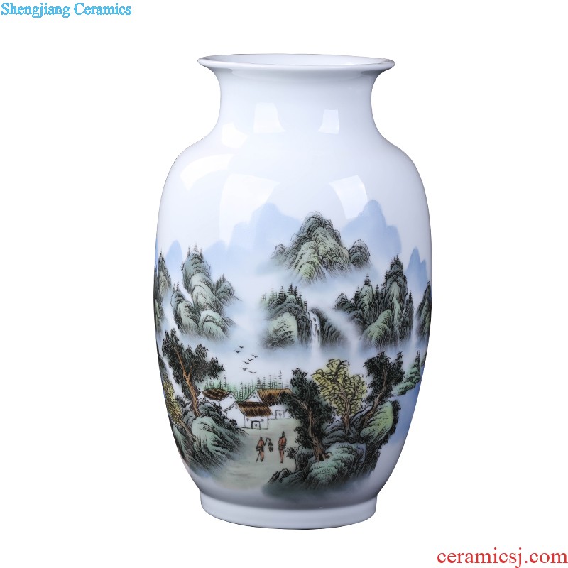 Jingdezhen ceramics famous masterpieces hand-painted scenery of blue and white porcelain vases, the sitting room of Chinese style household archaize furnishing articles