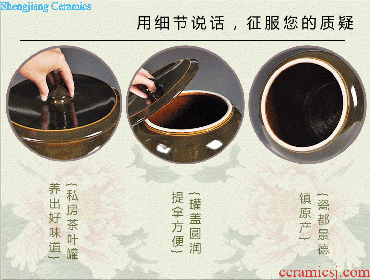 To make Jingdezhen ceramic tea pot 5 jins of pu-erh tea powder POTS seal pot black tea store tea tea storage warehouse big yards