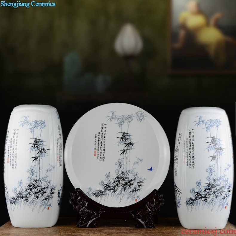 Jingdezhen ceramics vase, ji blue gold peony home furnishing articles flower arranging adornment of contemporary sitting room