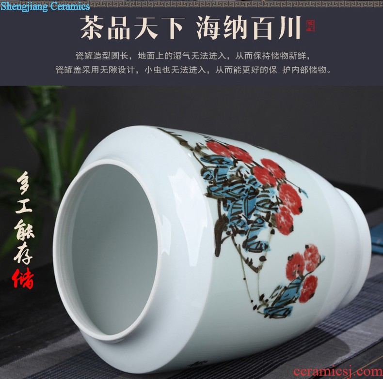 Blue and white porcelain vase, jingdezhen ceramic furnishing articles lucky bamboo handicraft classical flower arrangement porcelain household act the role ofing is tasted the living room