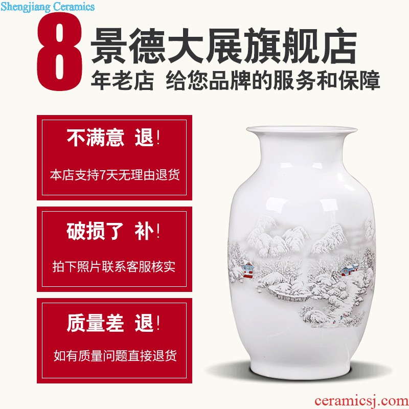 Jingdezhen ceramic vase furnishing articles creative home sitting room dry flower adornment porcelain ceramic bottle of restoring ancient ways furnishing articles