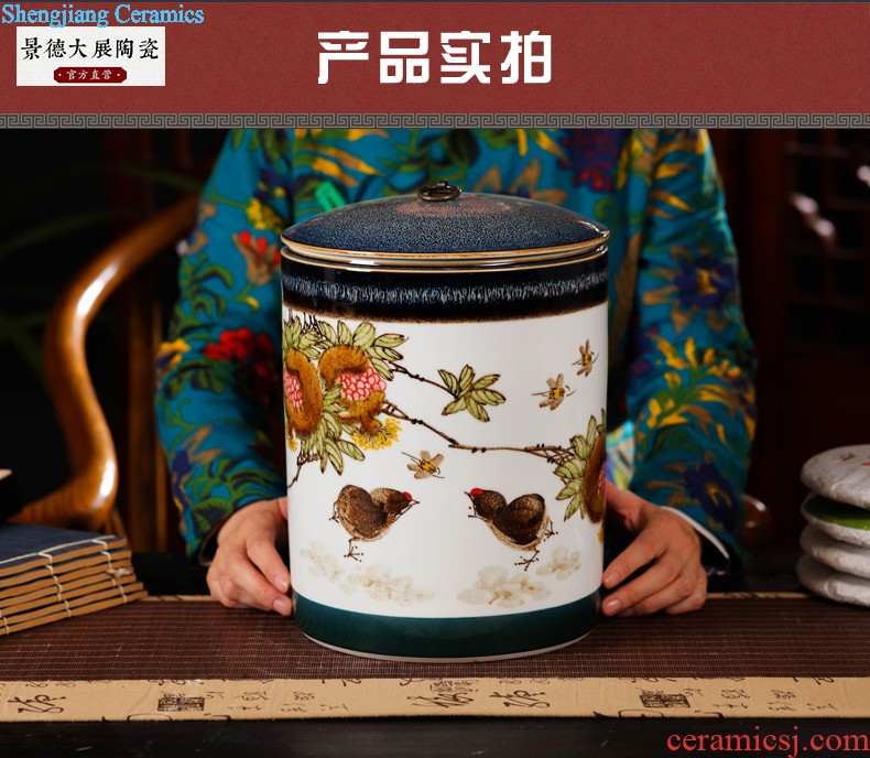 Famous hand-painted jingdezhen ceramic vase household adornment handicraft furnishing articles gift sitting room furniture furnishing articles