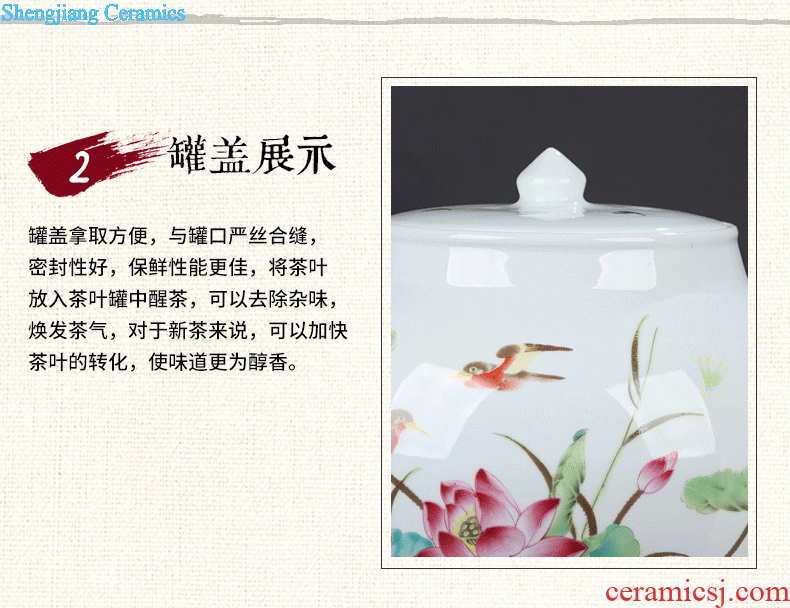 Jingdezhen ceramic tea pot seal pot of blue and white porcelain Small cans ceramic pu-erh tea store and POTS