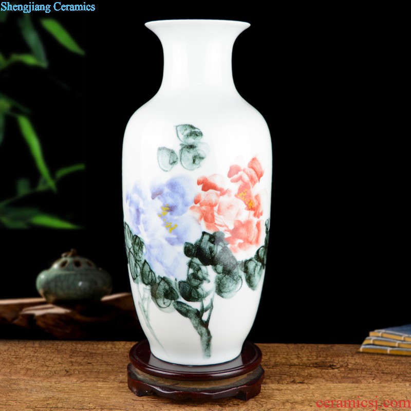 Jingdezhen ceramic contracted white rope vase Small pure and fresh and dried flowers flower arrangement sitting room place home decoration