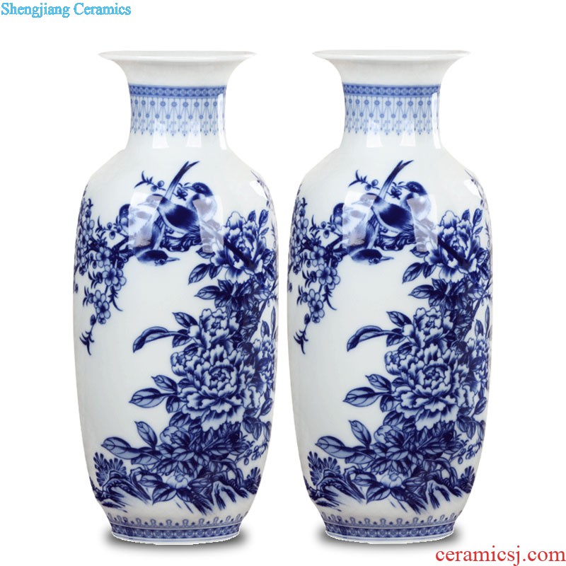 Hand-painted mini flower vase of blue and white porcelain of jingdezhen ceramics home rich ancient frame furnishing articles classic Chinese style living room