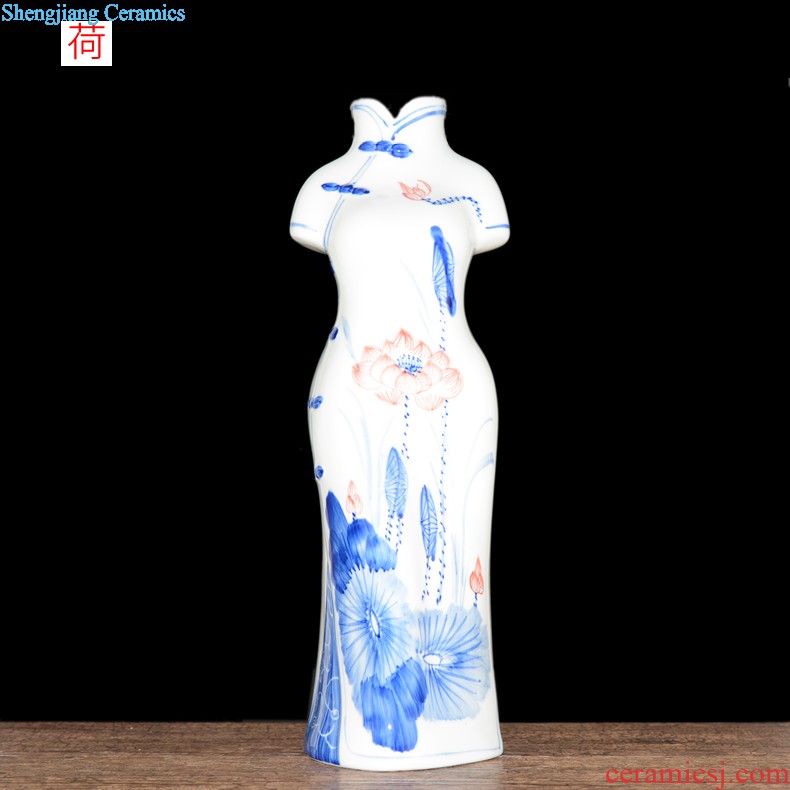 Jingdezhen ceramic vase furnishing articles archaize kiln crack glaze gossip bottles of sitting room adornment style furnishing articles ornaments