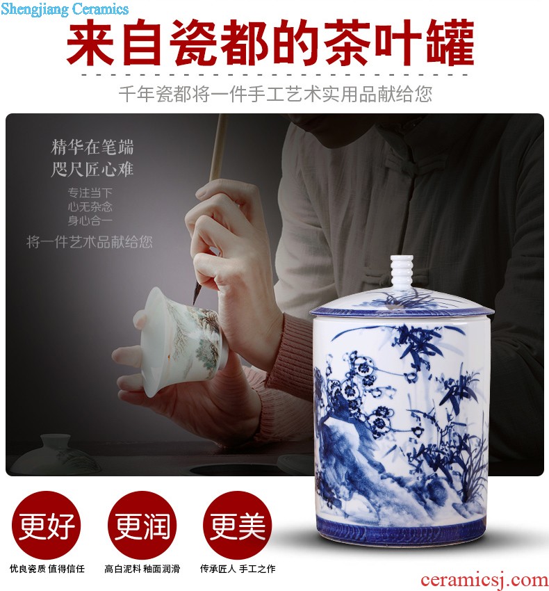 Jingdezhen tea caddy sealed tank size 1 catty installed storage POTS storage jar of pickles grain ceramic pot