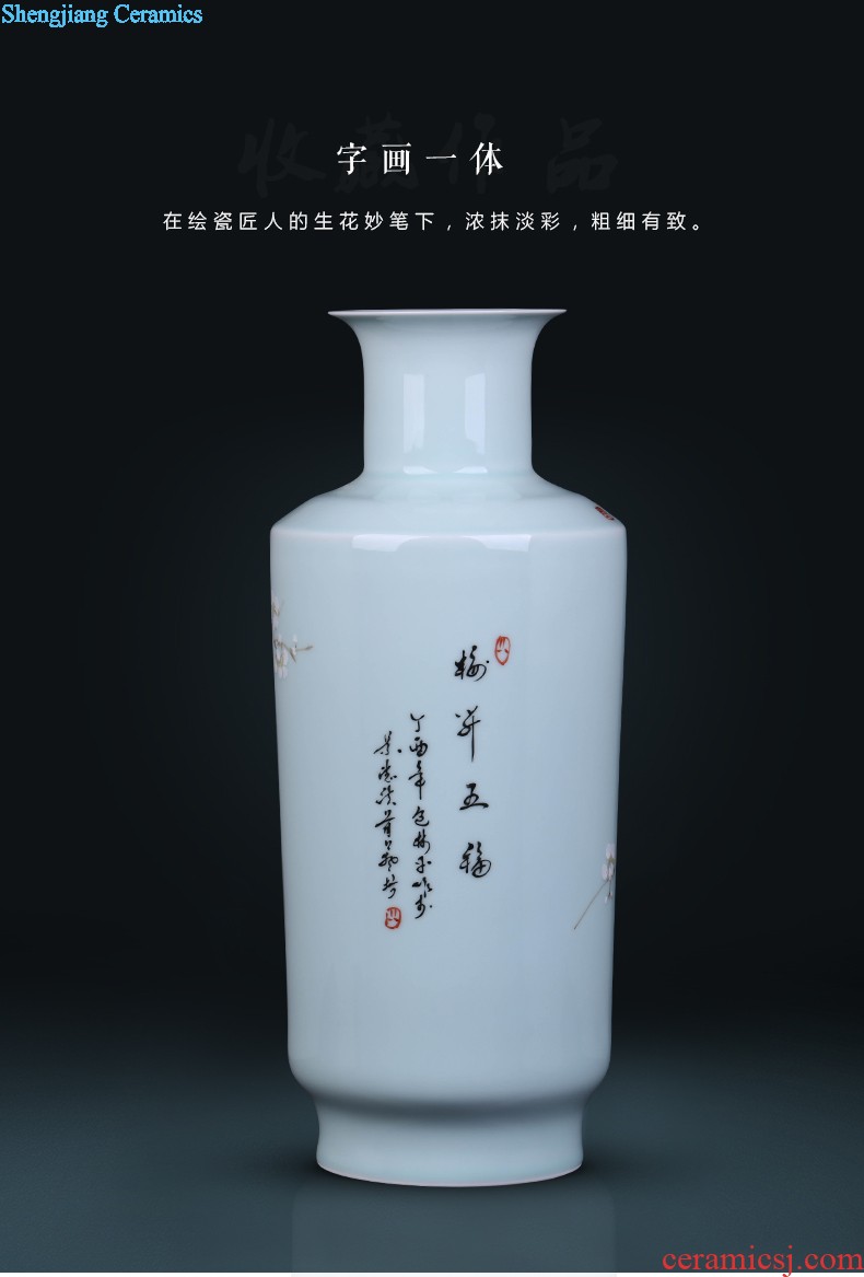 Jingdezhen ceramic vase lucky bamboo Chinese style restoring ancient ways is rich ancient frame furnishing articles furnishing articles sitting room flower arrangement home decoration