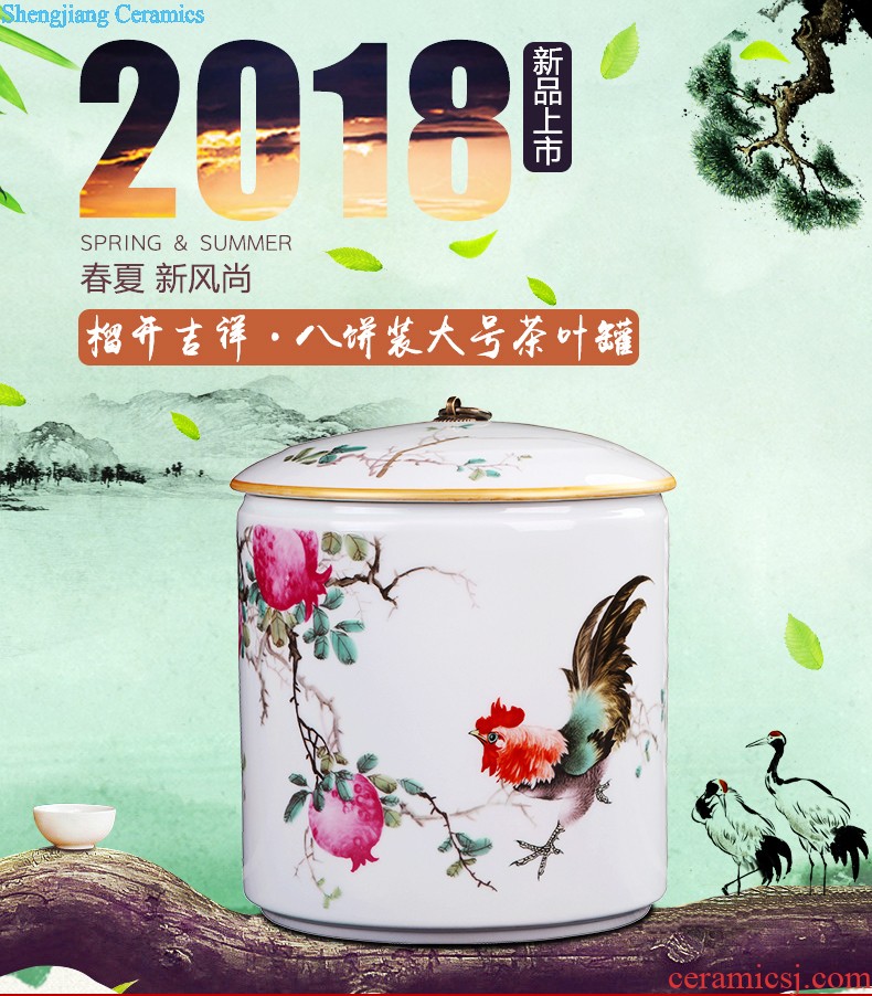 Hand-painted jingdezhen porcelain pot put POTS puer tea box cake store tea urn the seventh, peulthai the caddy tea large household