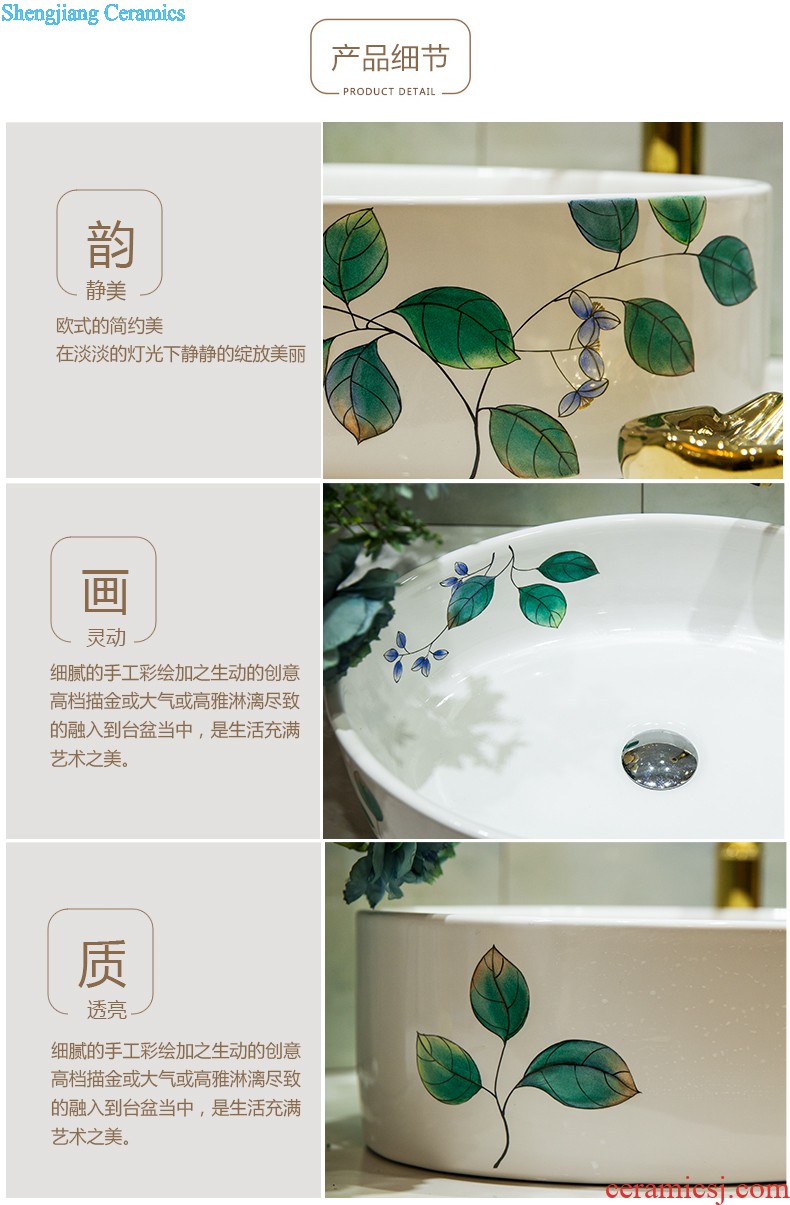 Post, qi jingdezhen hand-painted pillar basin ceramic art basin sink basin that wash a face Lotus pond fun