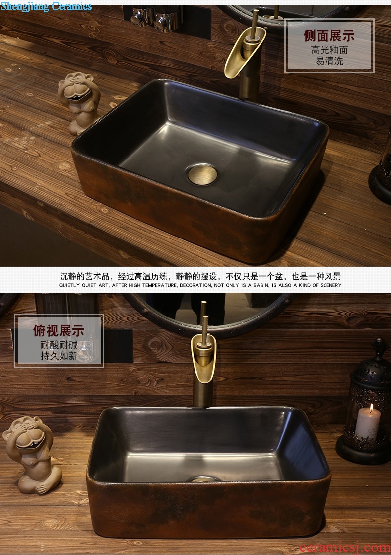 Jia depot square sink ceramic art stage basin restoring ancient ways of creative personality lavatory basin household balcony