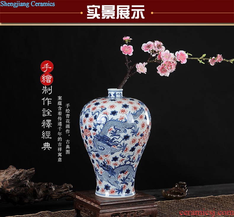 Jingdezhen ceramic manual Chinese antique blue and white porcelain vase household decorative porcelain vases furnishing articles furnishing articles arranging flowers