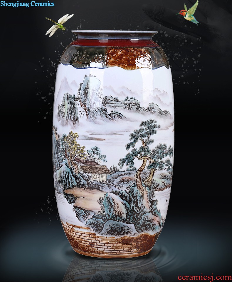 Jingdezhen ceramics vase hand-painted thin bamboo fetal porcelain Chinese style household act the role ofing is tasted the sitting room porch TV ark furnishing articles