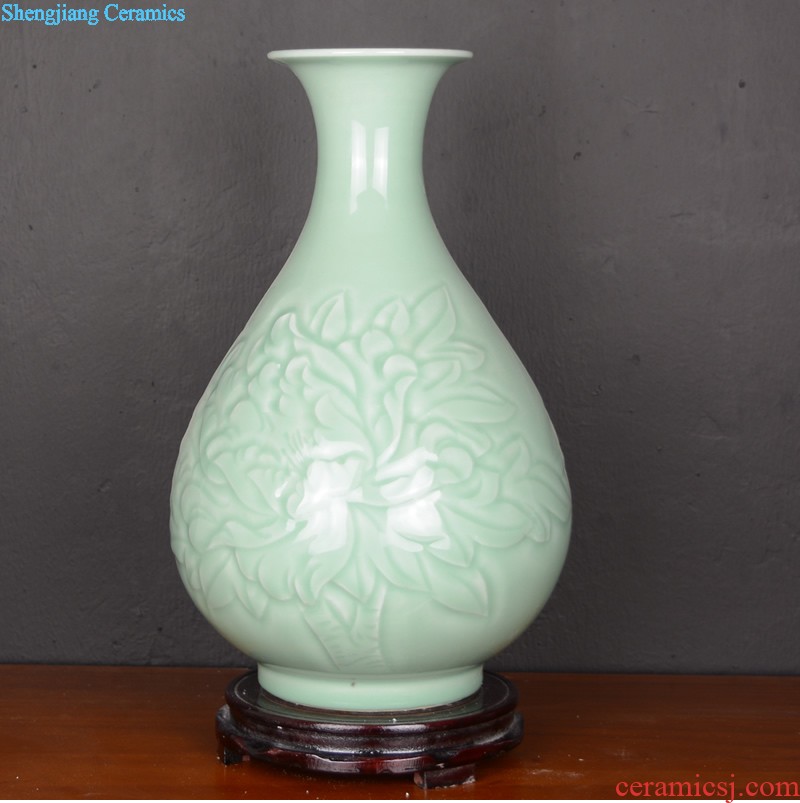 Light of jingdezhen ceramic vase luxury furnishing articles north European style living room dry flower arranging flowers lucky bamboo flowers home decoration