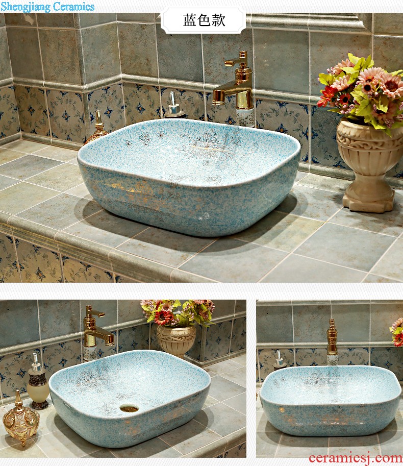 Creative personality vertical column basin bathroom ceramics art basin one small sink the balcony floor