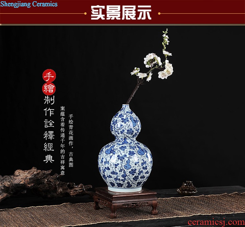 Jingdezhen hand-painted ceramics of blue and white porcelain vase Imitation of classical Ming and qing dynasties antique rich ancient frame furnishing articles Household act the role ofing is tasted