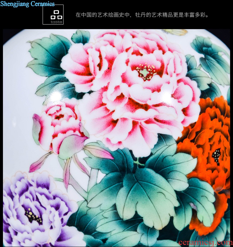 Jingdezhen ceramics hand-painted vases, flower arranging new Chinese style household adornment handicraft sitting room half a knife mud furnishing articles