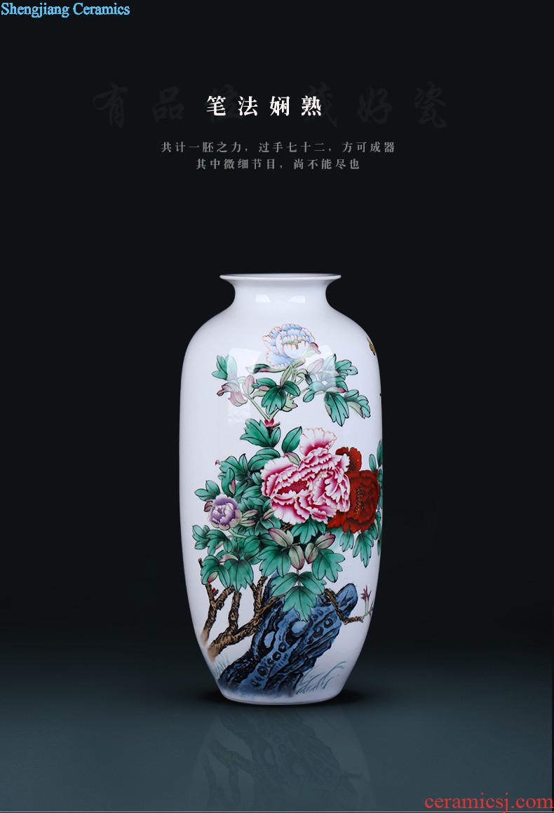 Furnishing articles antique vase of jingdezhen ceramics handicraft furnishing articles furnishing articles office decoration of Chinese style rich ancient frame