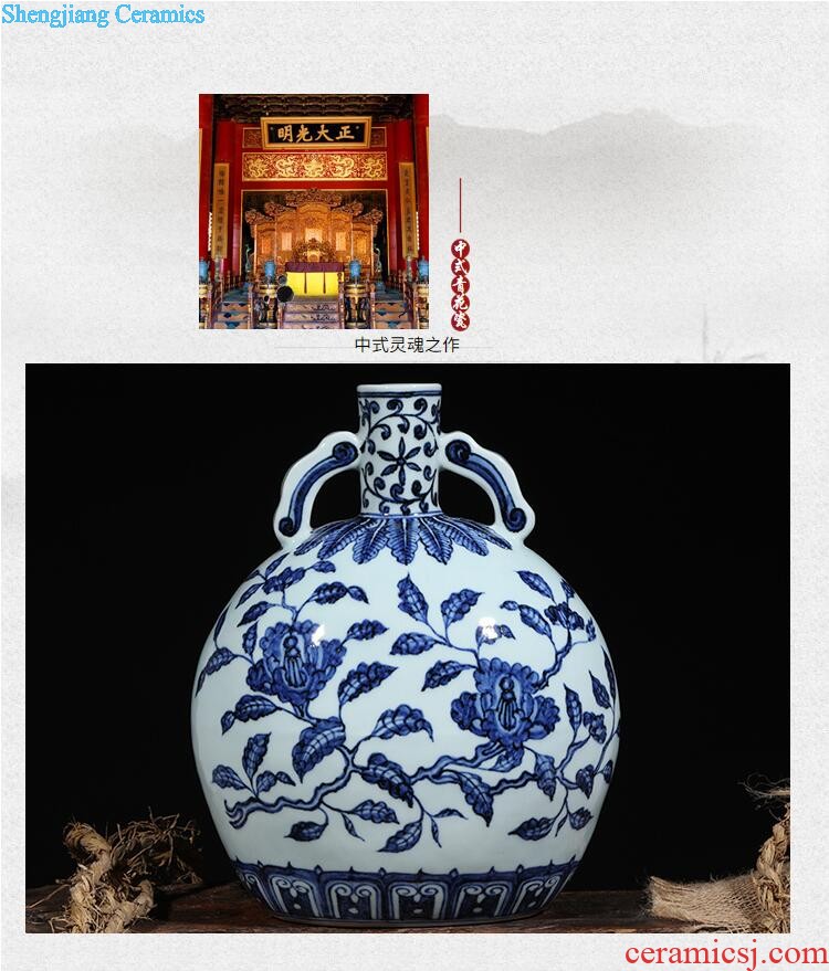 Jingdezhen ceramic hand-painted vases creative modern new Chinese style household sitting room adornment handicraft storage tank furnishing articles