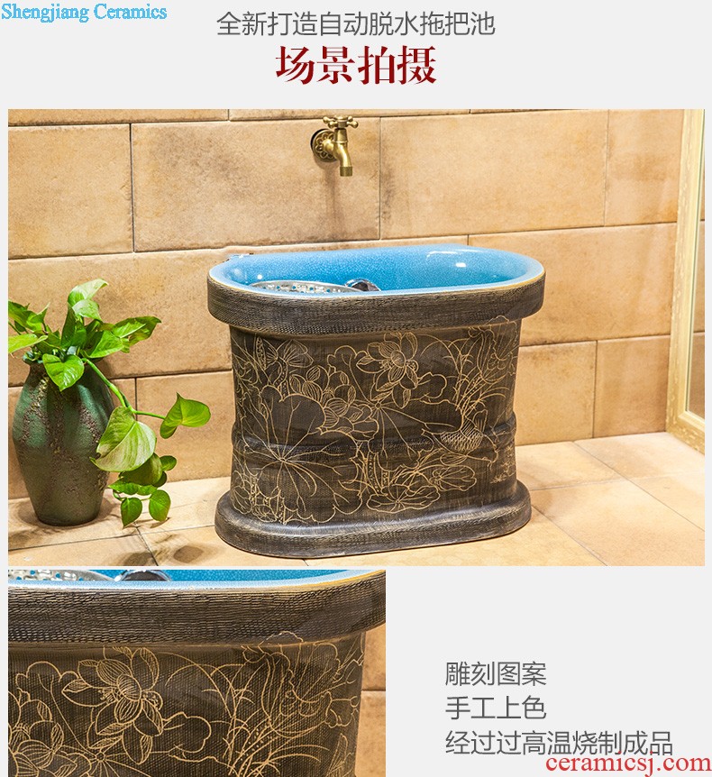 Ou basin one-piece lavabo ceramic golden column pillar floor lavatory basin hotel and trip in