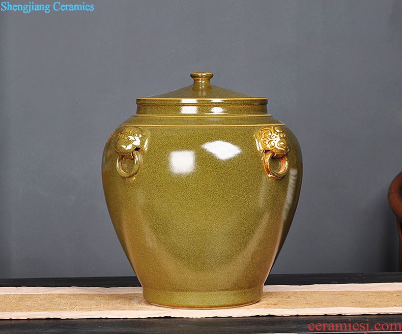 Large restoring ancient ways of jingdezhen ceramic vase famous hand-painted ground flower arranging new Chinese style household furnishing articles sitting room adornment