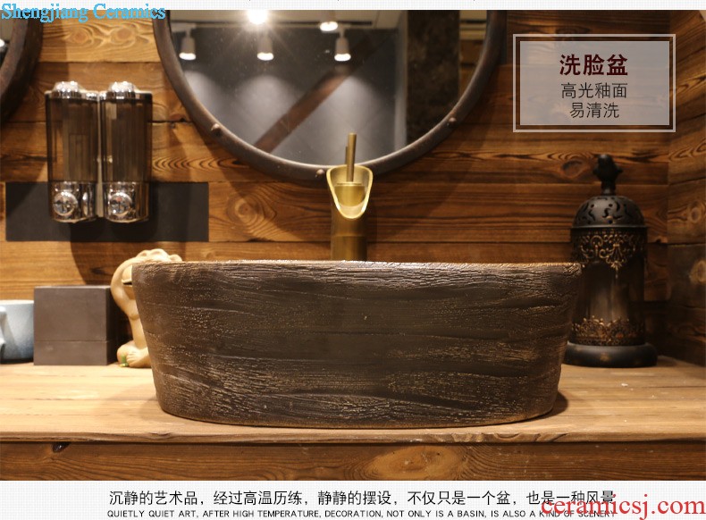 Jia depot ceramic column basin sink console art basin outdoor column type lavatory restoring ancient ways