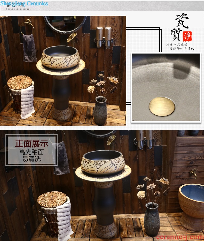 Jia depot art restoring ancient ways is the sink Lavatory basin of ceramic table antique elliptic toilet basin